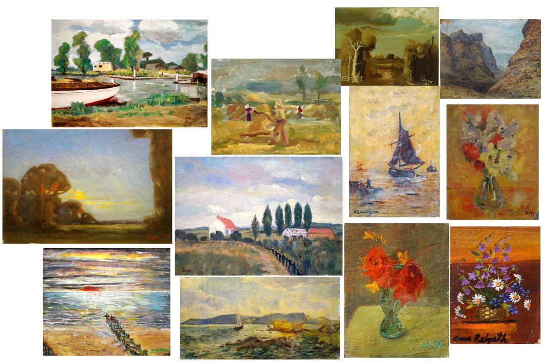 LOT (16) ASSORTED ORIGINAL OIL PAINTINGS, SIGNED BY (1 of 1)