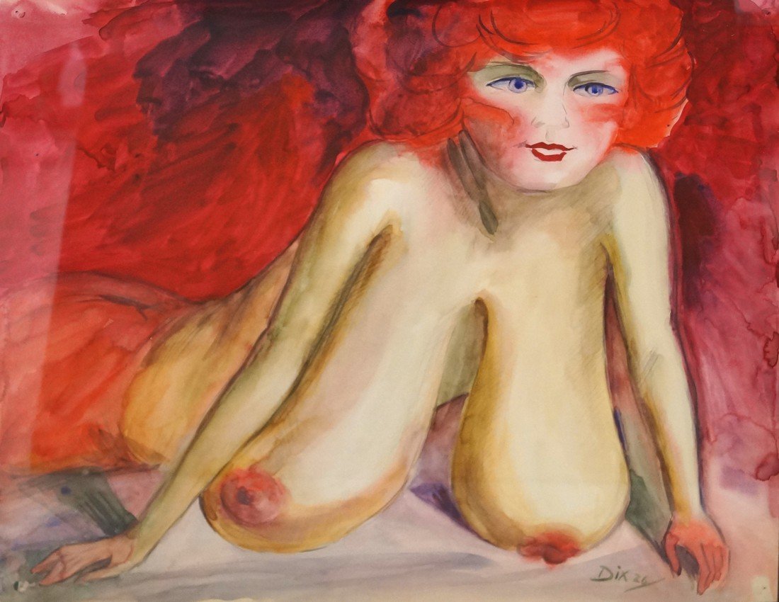 GERMAN SCHOOL (20TH CENTURY), WATERCOLOR, RED HAIRED (1 of 1)