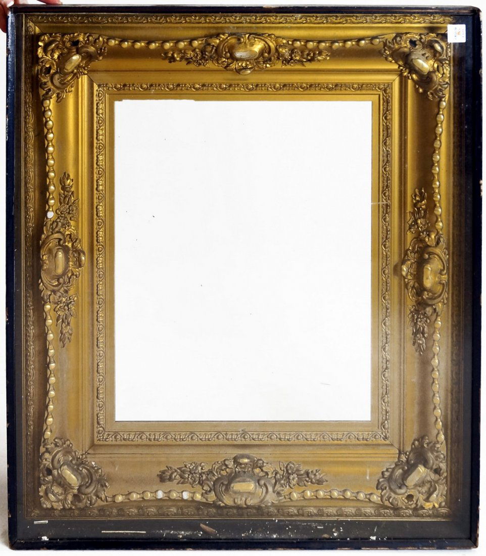 ANTIQUE GILT SHADOW BOX FRAME. 16 X 20"; OVERALL 27 X (1 of 2)
