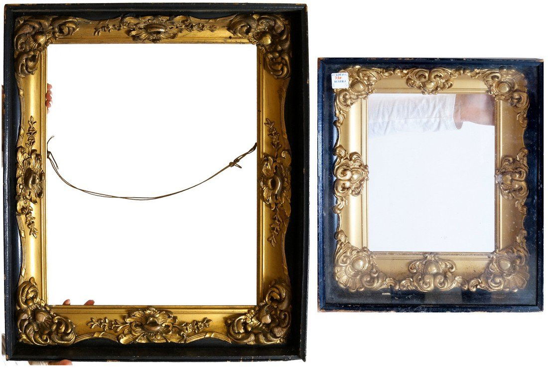 LOT (2) GILT SHADOW BOX FRAMES. 16 X 23" & 10 1/2 X 14"; (1 of 1)