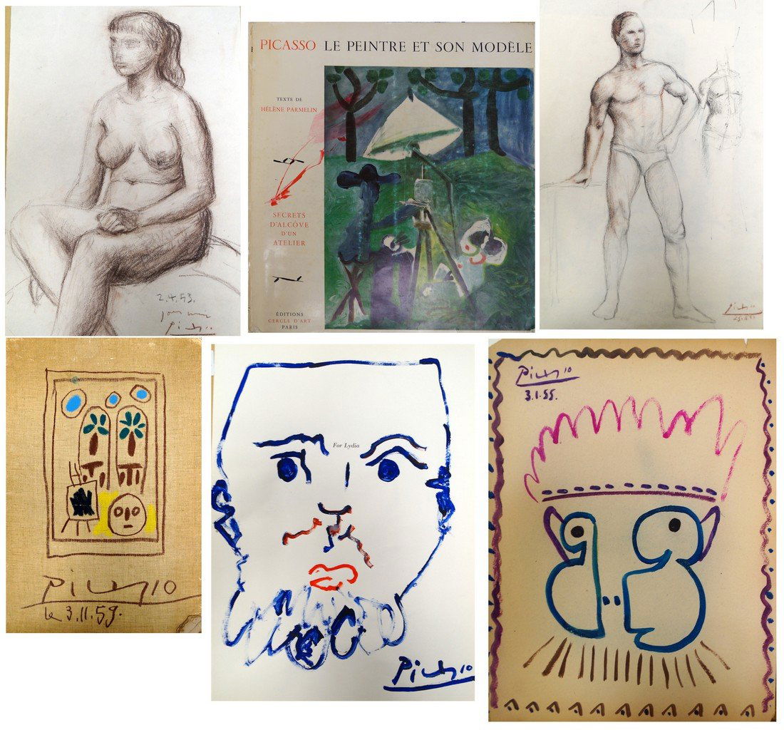 LOT (6) ASSORTED DRAWINGS AND SKETCHES, AFTER PICASSO (1 of 1)