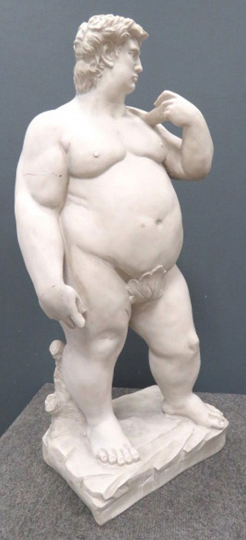 FIBERGLASS STATUE OF CONTEMPORARY DAVID. HEIGHT 31" (1 of 2)