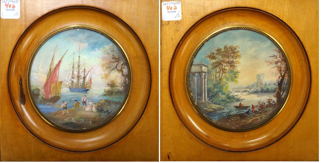 FRENCH SCHOOL (19/20TH CENTURY), LOT (2) WATERCOLOR AND (1 of 1)