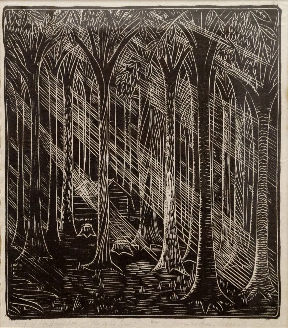 WHARTON ESHERICK (AMERICAN/PA 1887-1970), WOODBLOCK (1 of 2)