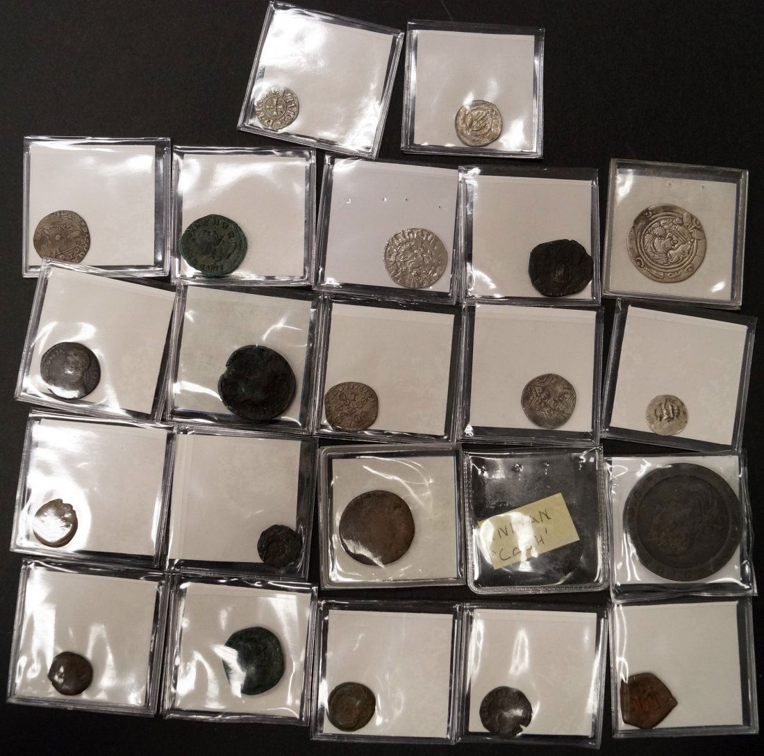 LOT (22) ASSORTED SILVER, BRONZE AND COPPER BYZANTINE, (1 of 4)