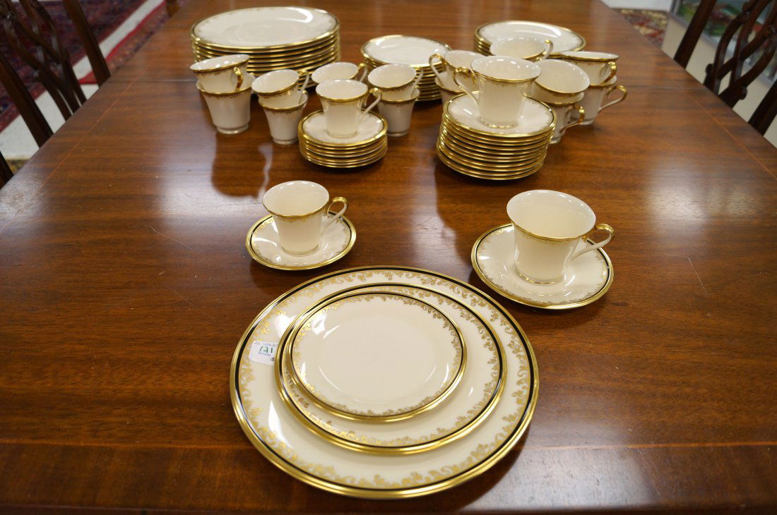 LENOX "ECLIPSE" PORCELAIN DINNER SERVICE FOR (12) (1 of 3)