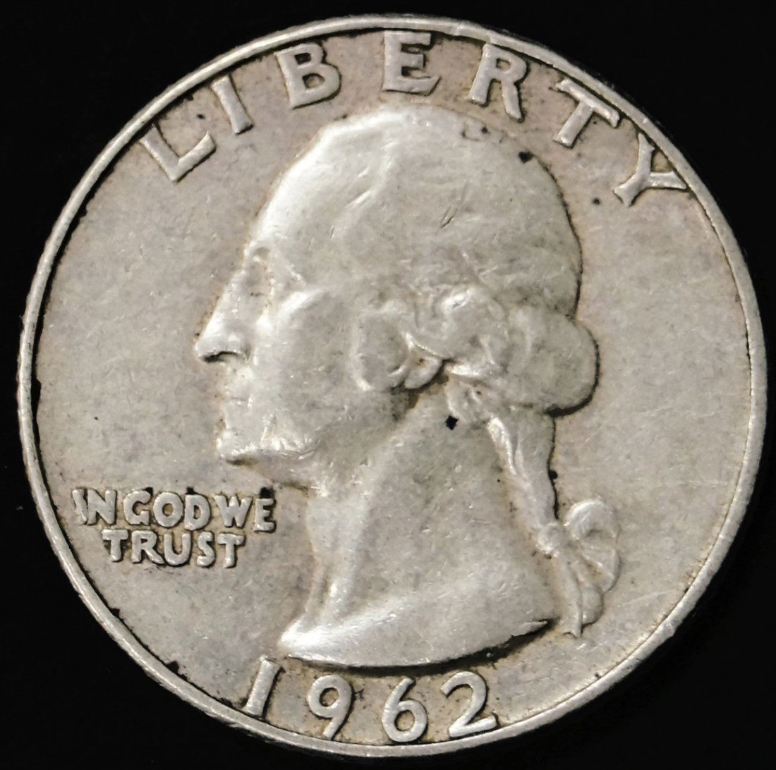 LOT (100) ASSORTED WASHINGTON SILVER QUARTER COINS (1 of 1)