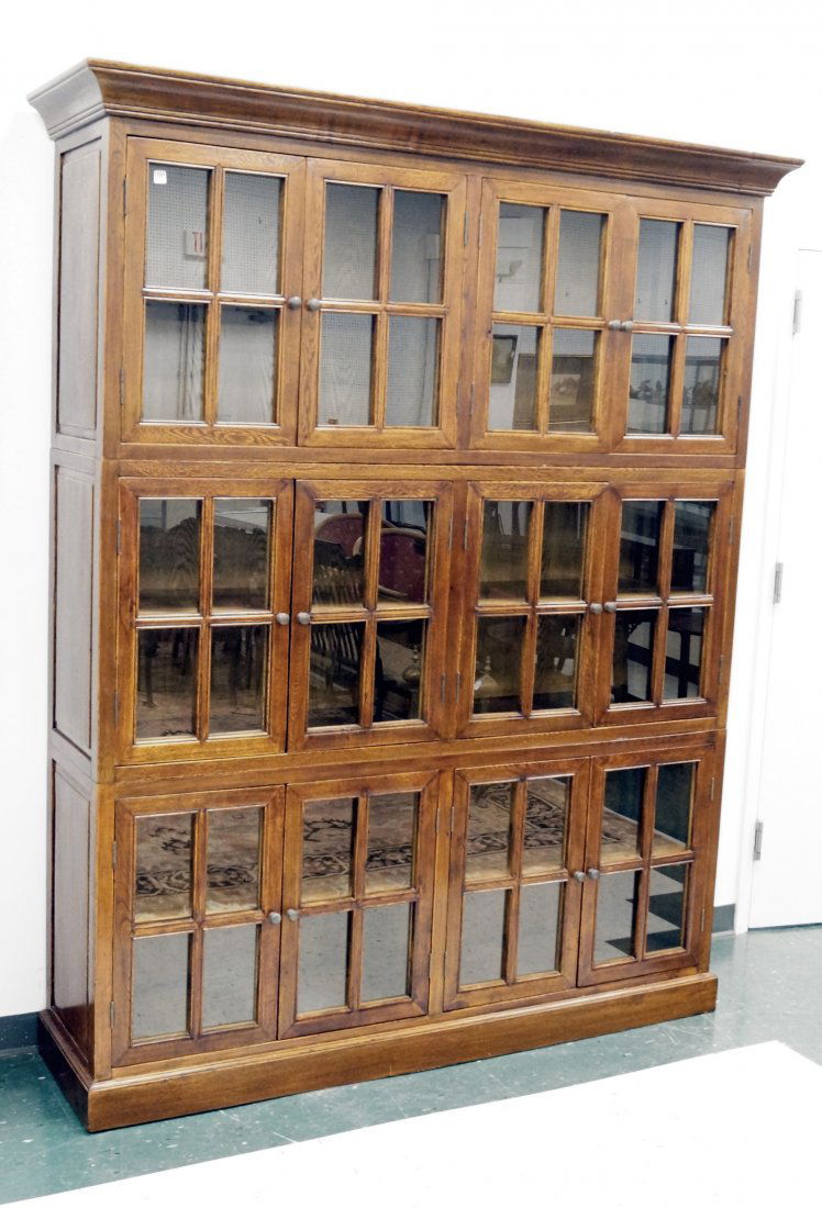 CUSTOM CRAFTED 3-SECTION STACKING CARVED OAK GENERAL (1 of 1)