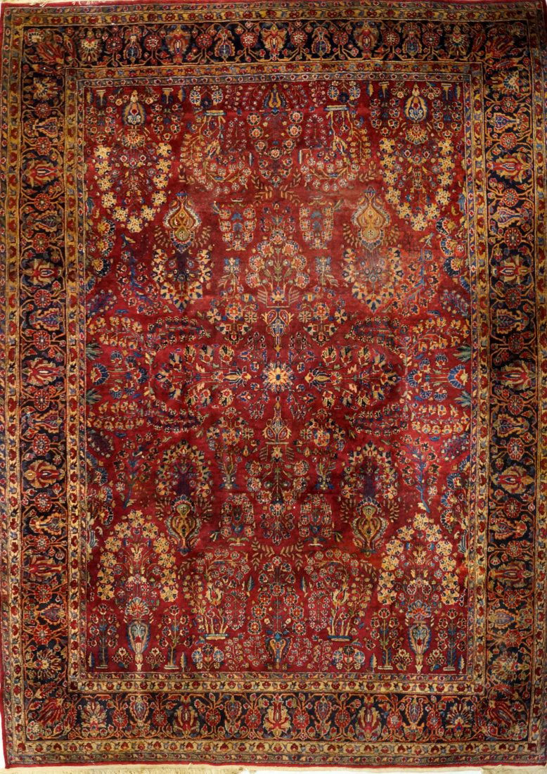 ANTIQUE SAROUK CARPET. 9 X 11'8" (1 of 2)