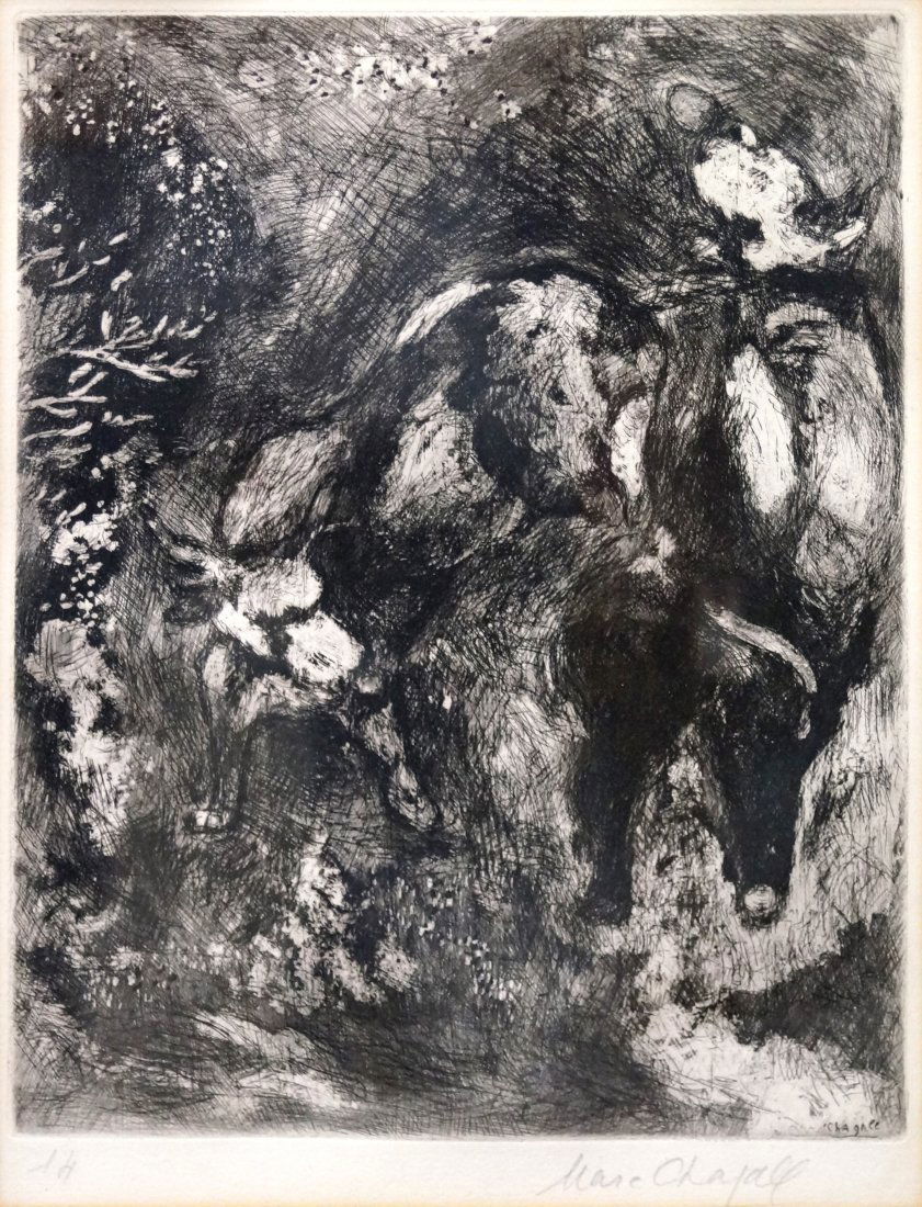 MARC CHAGALL (NY/FRANCE/RUSSIA 1887-1985), ETCHING, (1 of 2)