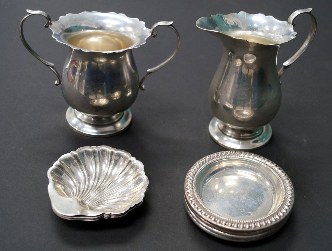 LOT STERLING INCLUDING PAIR MUECK-CAREY CREAMER AND (1 of 2)