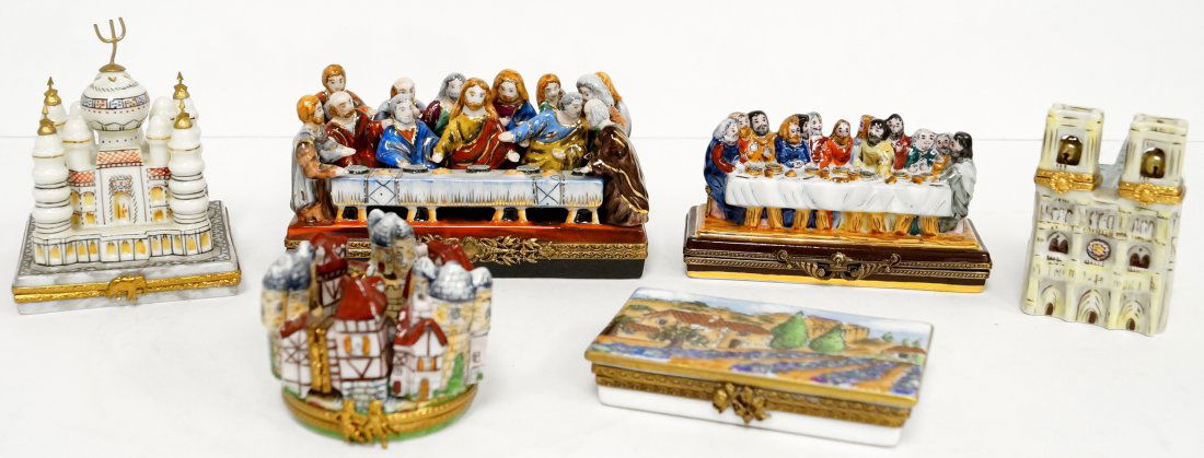 LOT (6) ASSORTED LIMOGES DECORATED PORCELAIN FIGURAL (1 of 3)