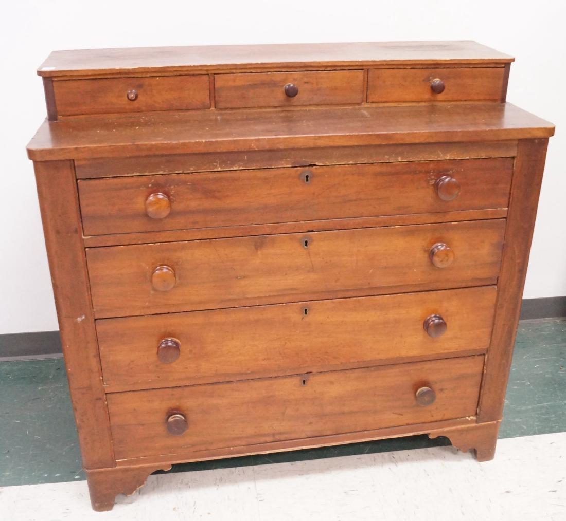 PINE STEP-BACK CHEST OF DRAWERS, 19TH CENTURY. HEIGHT (1 of 2)