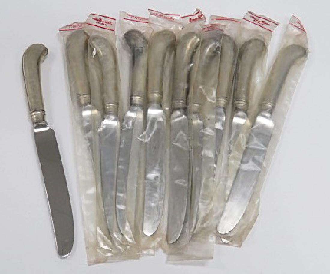 SET (10) REED & BARTON STERLING HANDLED STAINLESS BLADE (1 of 4)