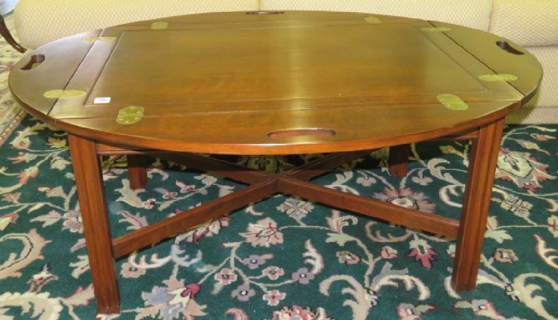 CHIPPENDALE STYLE CARVED MAHOGANY BUTLER'S LOW TABLE. (1 of 3)