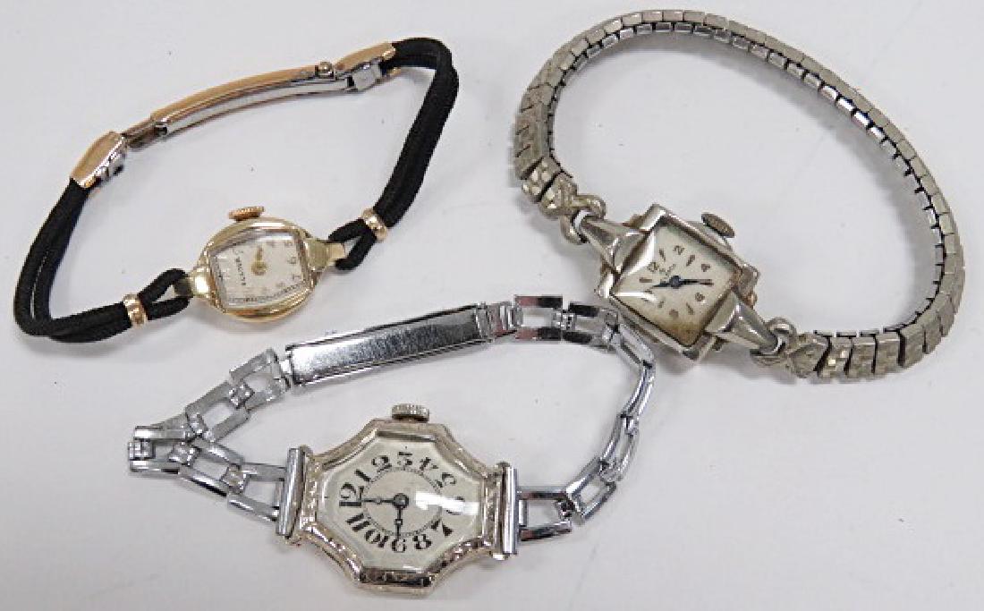 LOT (3) ASSORTED 14K VINTAGE LADY'S WRISTWATCHES (1 of 4)