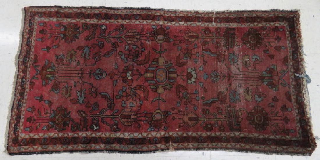 ANTIQUE PERSIAN HAND WOVEN RUG. 3' X 5'11" (WEAR/END (1 of 3)