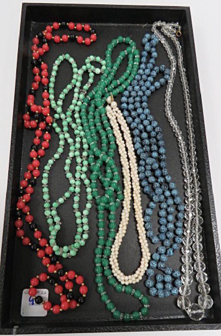 LOT (6) INCLUDING STRAND GRADUATED FACETED ROCK CRYSTAL (1 of 3)