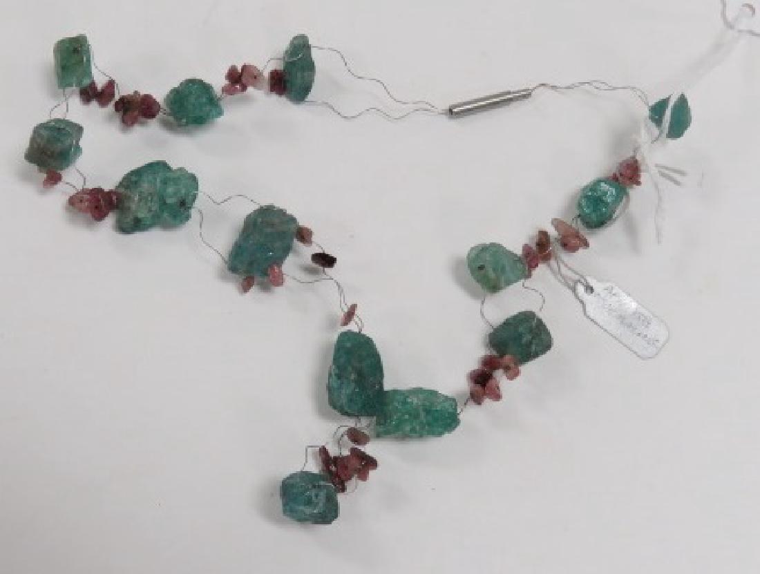 STRAND NATURAL APATITE RAW NUGGET NECKLACE WITH TUMBLED (1 of 3)