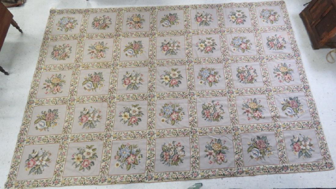 VINTAGE SAVONNERIE FLORAL STYLE NEEDLEPOINT CARPET. (1 of 3)