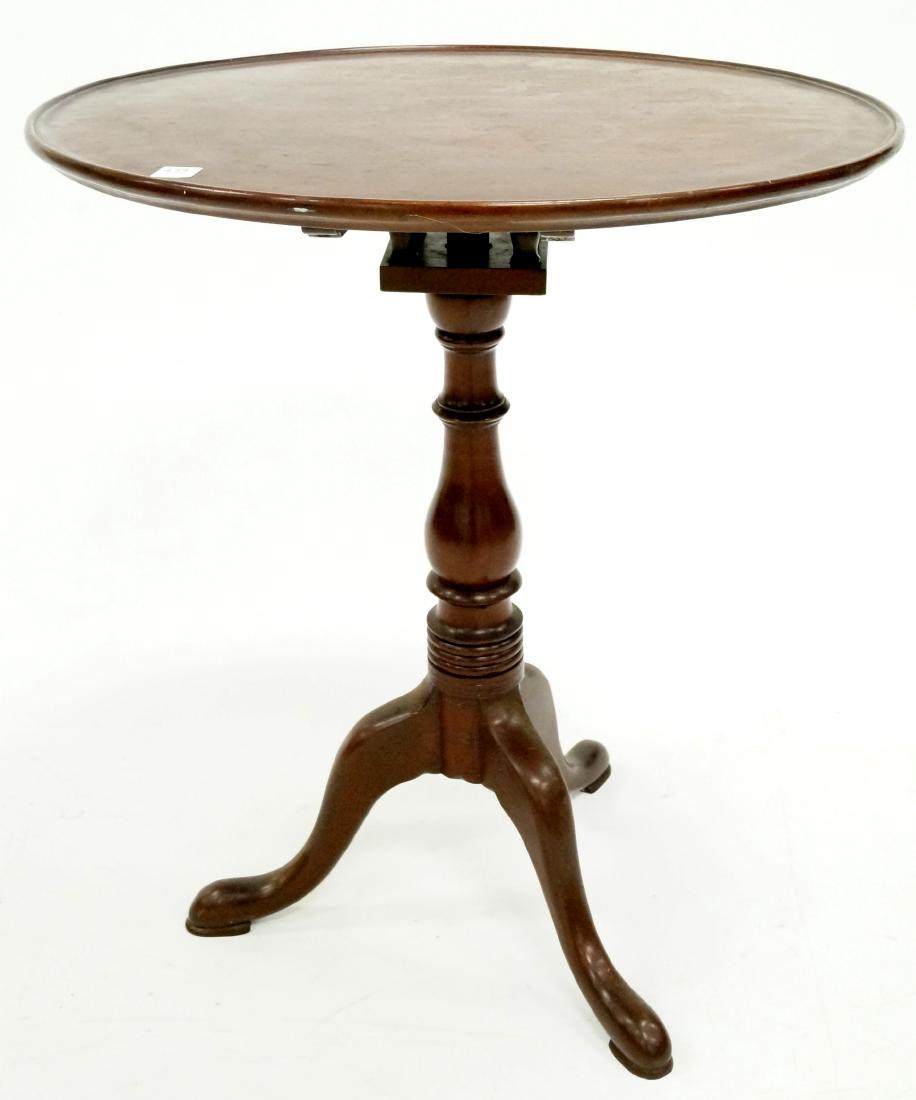 FEDERAL MAHOGANY DISH-TOP, BIRD-CAGE TEA-TABLE. HEIGHT (1 of 2)