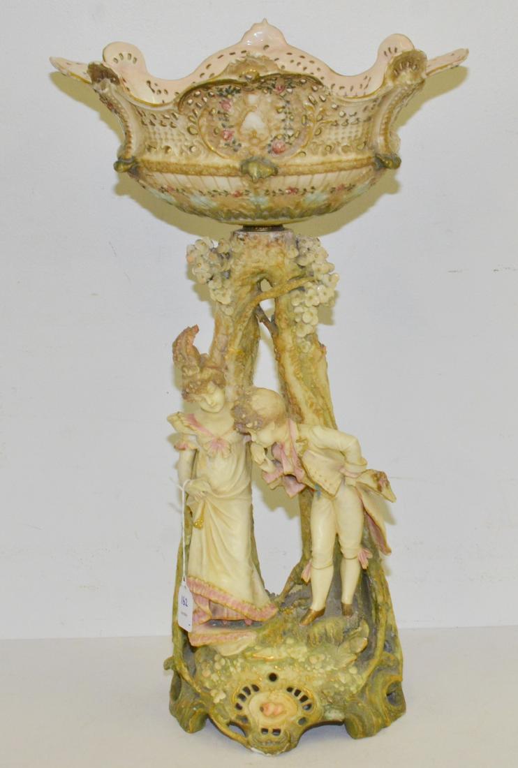 AMPHORA DECORATED PORCELAIN FIGURAL CENTERPIECE. HEIGHT (1 of 3)