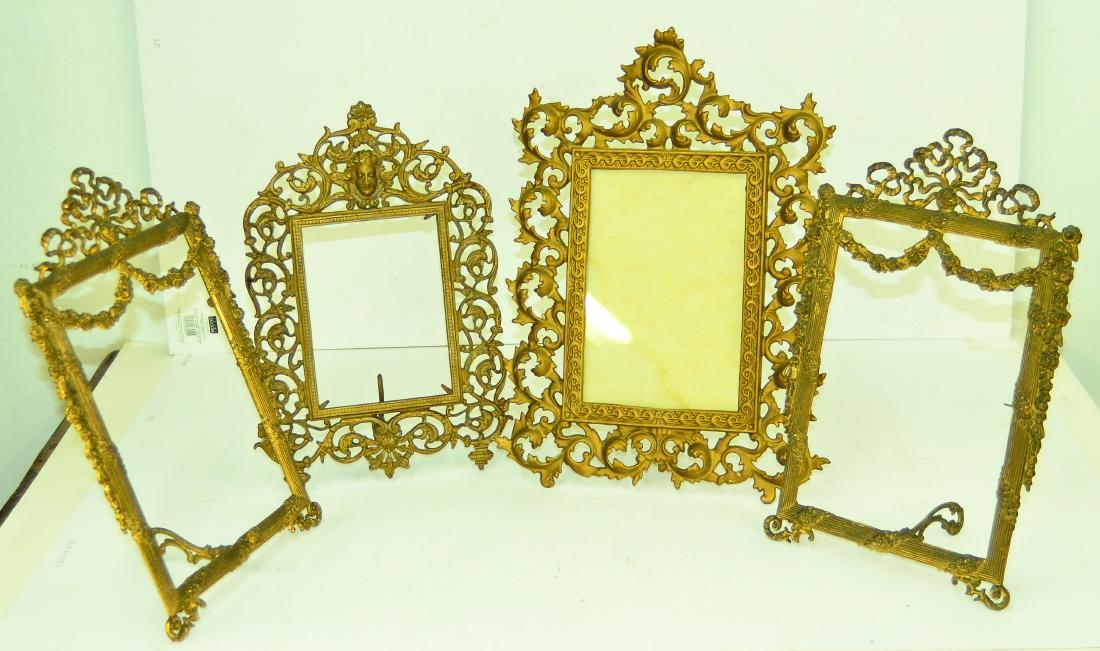 LOT (4) ORNATE GILT PATINATED METAL FRAMES INCLUDING (1 of 2)