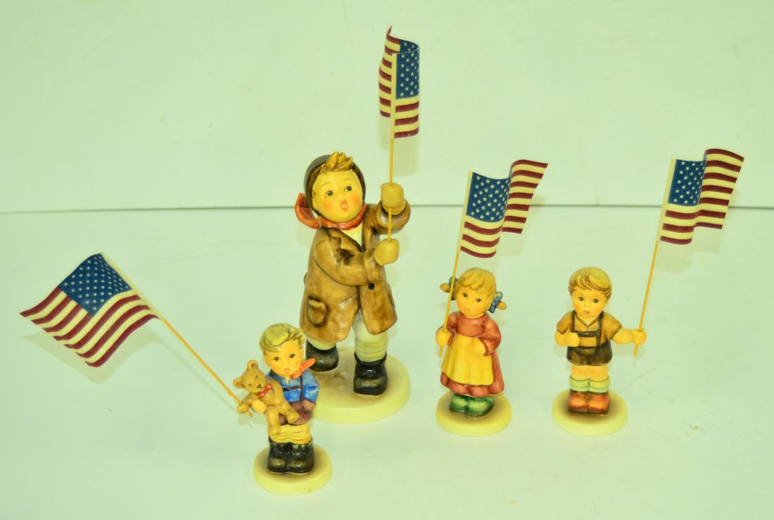 LOT (4) HUMMEL GOEBEL PATRIOT SERIES PORCELAIN FIGURES. (1 of 2)