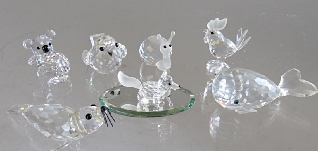 LOT (7) SWAROVSKI CRYSTAL ANIMALS INCLUDING WHALE,: LOT (7) SWAROVSKI CRYSTAL ANIMALS INCLUDING WHALE, SQUIRREL, ETC (WITH ORIGINAL BOXES)