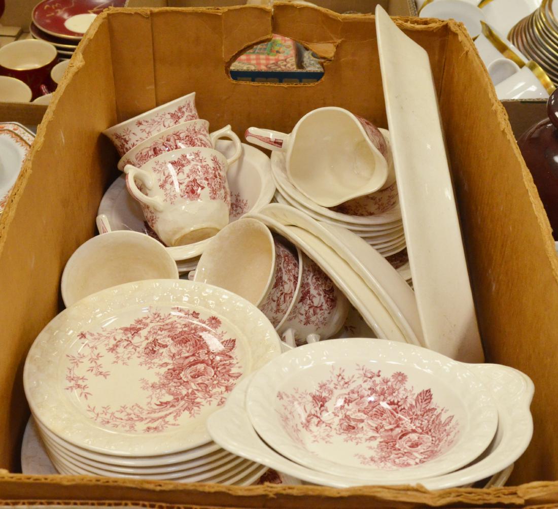 LOT (63) TAYLOR SMITH DECORATED DINNERWARE INCLUDING: LOT (63) TAYLOR SMITH DECORATED DINNERWARE INCLUDING SERVING PIECES, PATTERN #2374