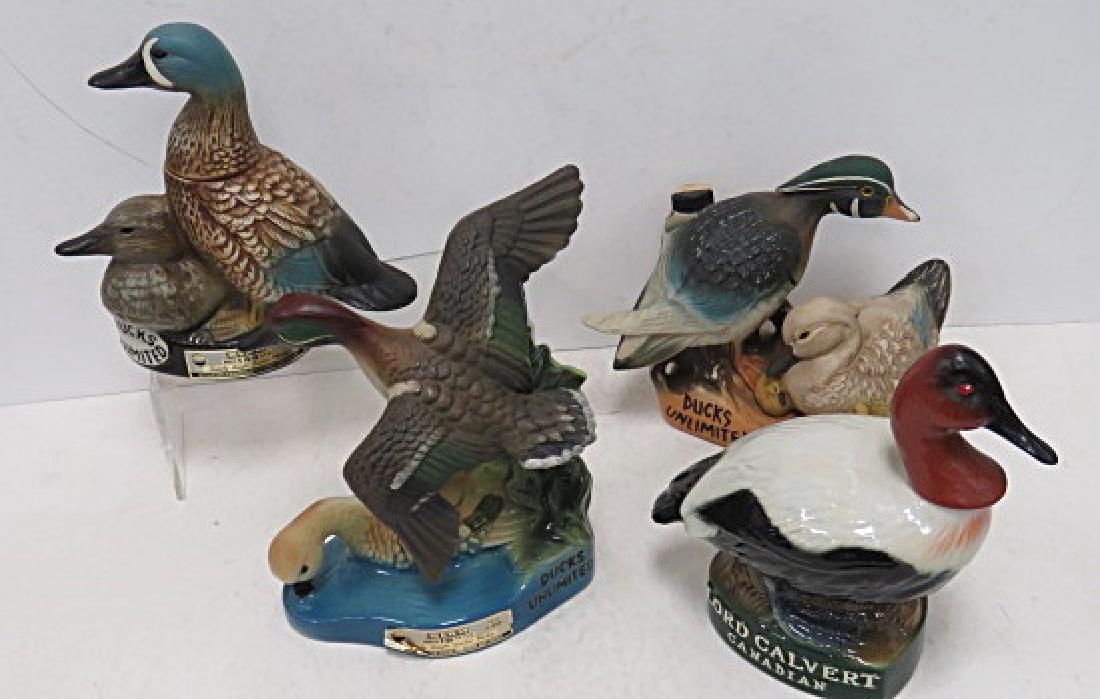 LOT (4) DUCK FIGURAL WHISKEY DECANTERS INCLUDING DUCKS (1 of 3)