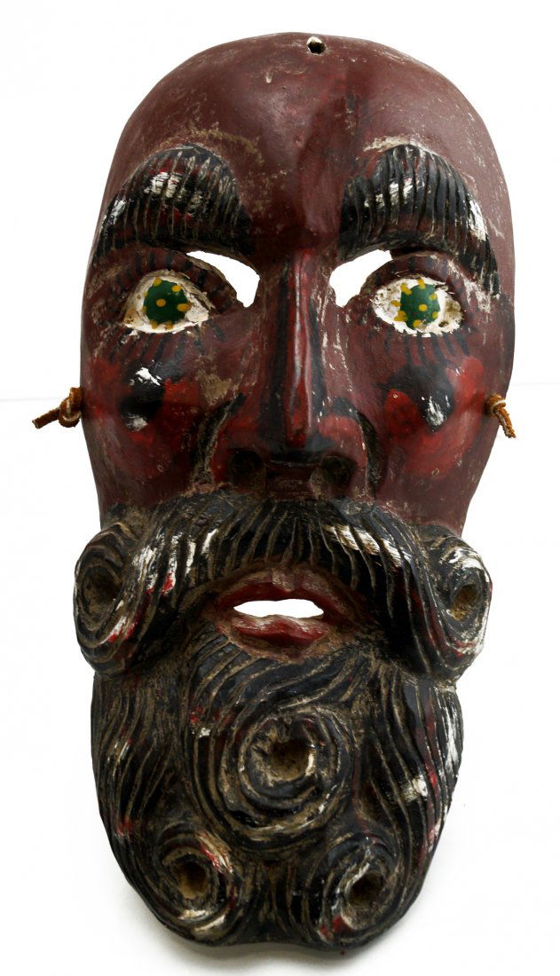 VINTAGE MEXICAN CARVED AND PAINTED MASK OF ROLDAN, (1 of 1)