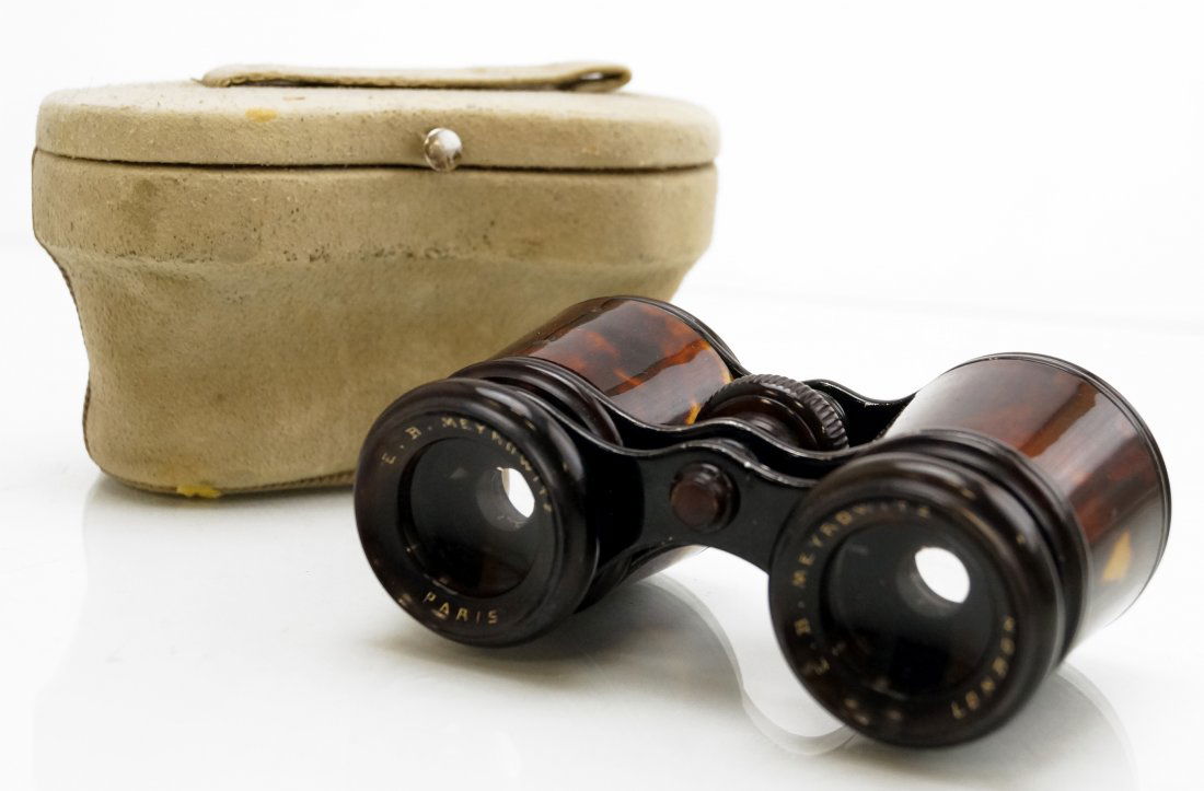 PAIR E.B. MEYROWITZ TORTOISE OPERA GLASSES WITH CASE (1 of 5)