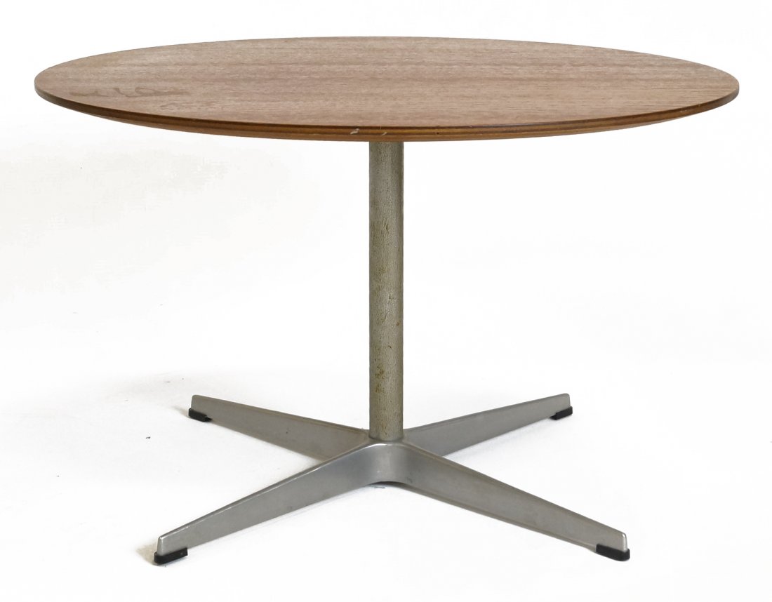 ARNE JACOBSEN DESIGN, FOR FRITZ HANSEN, TEAK/ALUMINUM (1 of 3)