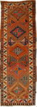 SEMI-ANTIQUE CAUCASIAN RUG. 9'1" X 3'7"