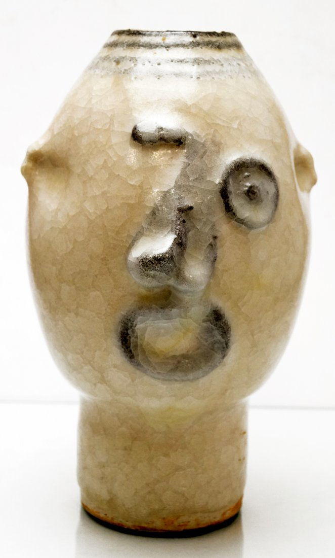 MID-CENTURY MODERN ART POTTERY JUG HEAD VASE, AFTER (1 of 3)