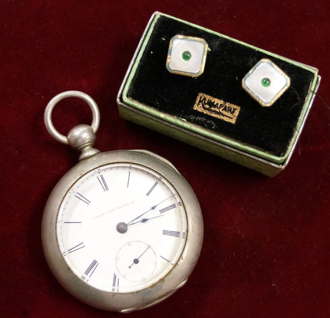 LOT (2) INCLUDING ELGIN OPEN FACE POCKET WATCH AND (1 of 2)