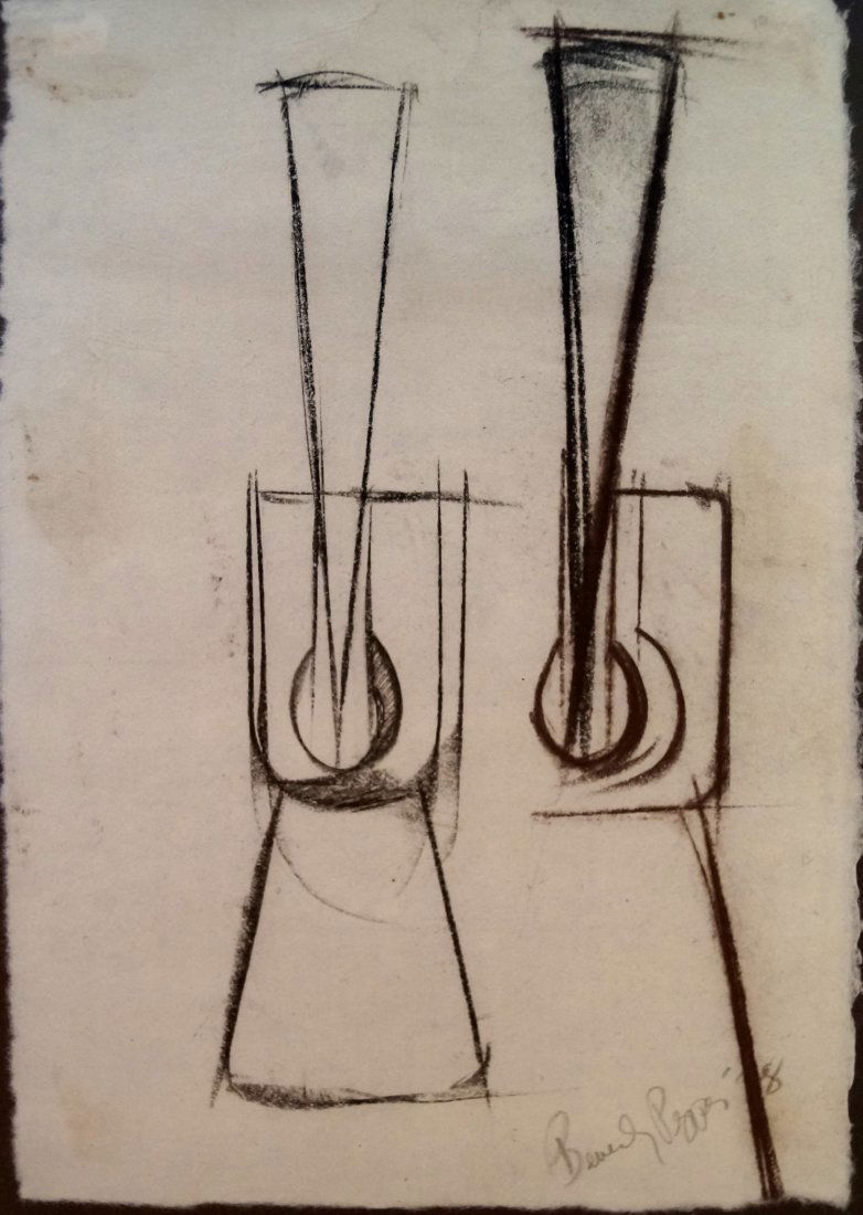 BEVERLY PEPPER (US/NY B.1922), OIL ON PAPER, "UNTITLED (1 of 2)