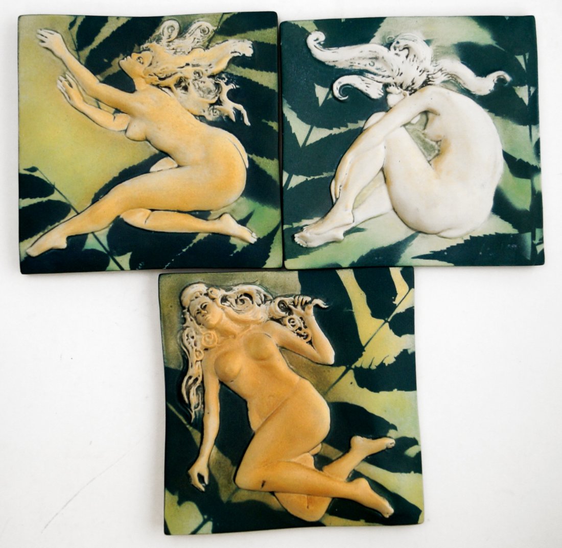 LOT (3) SURVING STUDIO'S HIGH RELIEF CERAMIC TILES, (1 of 3)