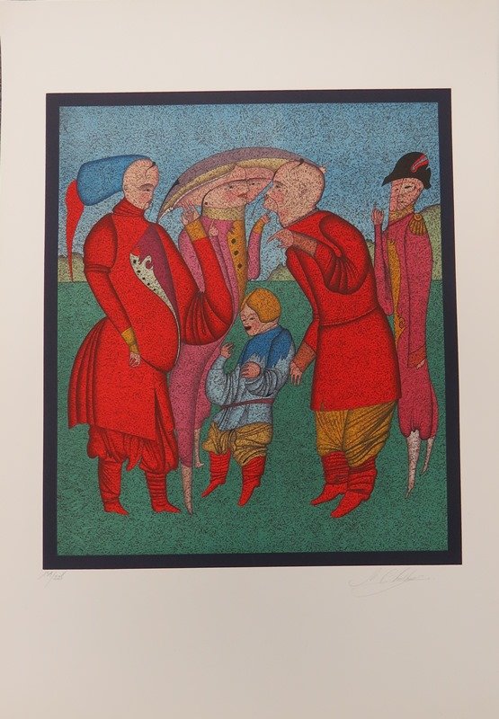 MIKHAIL CHEMIAKIN (RUSSIAN 1943-), COLORED LITHOGRAPH, (1 of 3)