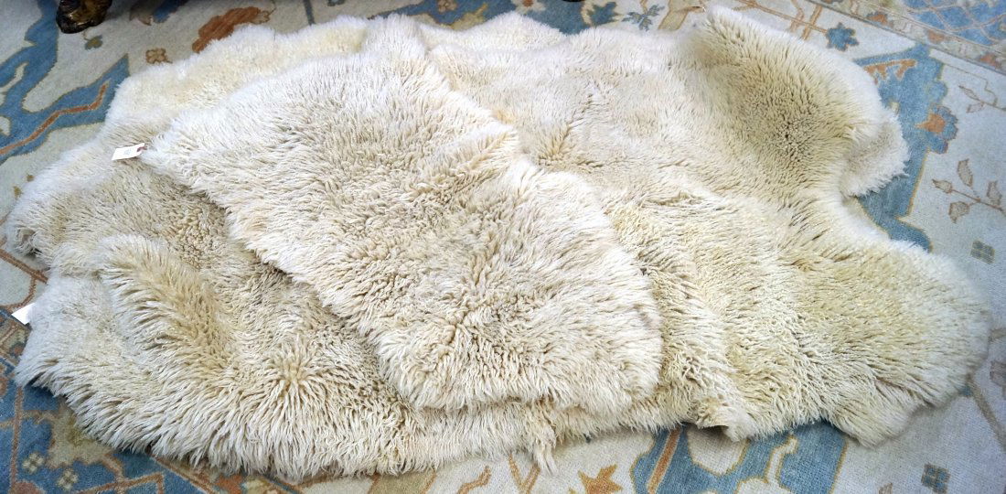 LOT (3) SHEEPSKIN RUGS (1 of 2)