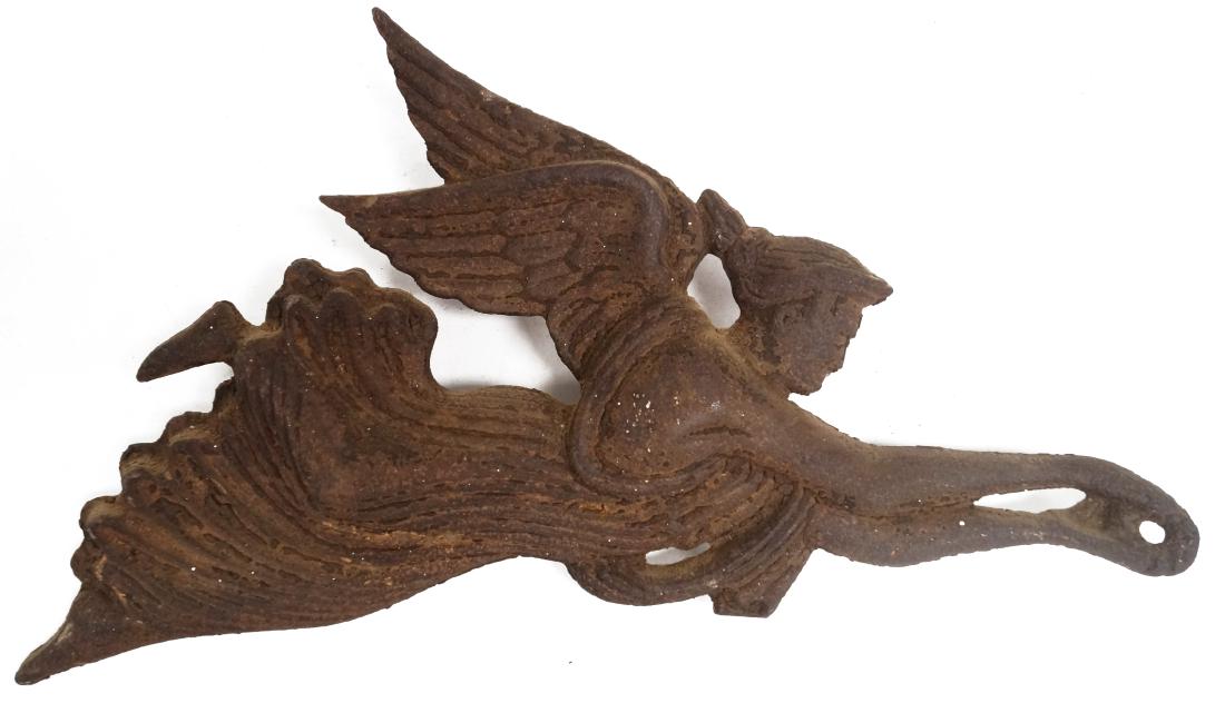 VINTAGE CAST IRON FLYING ANGEL. LENGTH 17" (1 of 1)