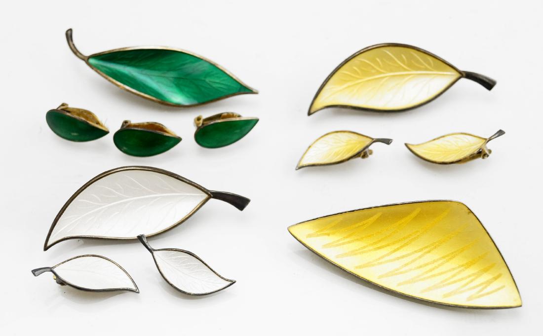 LOT (4) DANISH ENAMEL STERLING JEWELRY INCLUDING YELLOW (1 of 2)