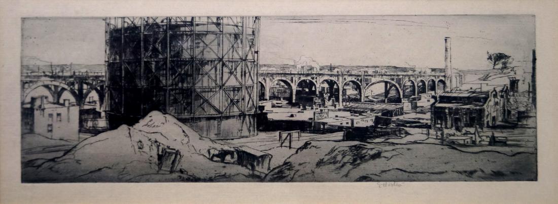 EARL HORTER (AMERICAN 1880-1940), ETCHING, ALONG THE (1 of 2)