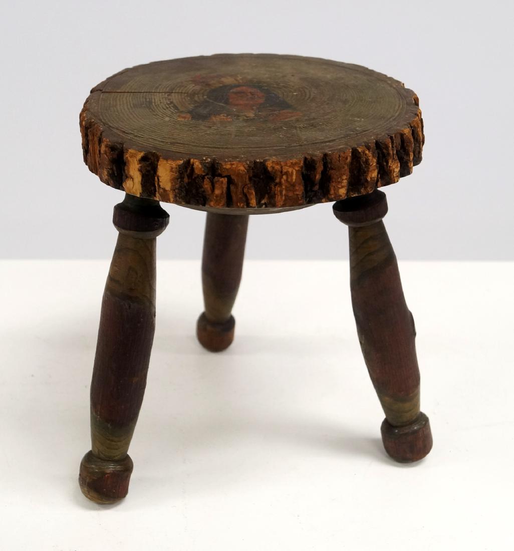 EASTERN WOODLANDS INDIANS ADIRONDACK STOOL. HEIGHT 9 (1 of 2)
