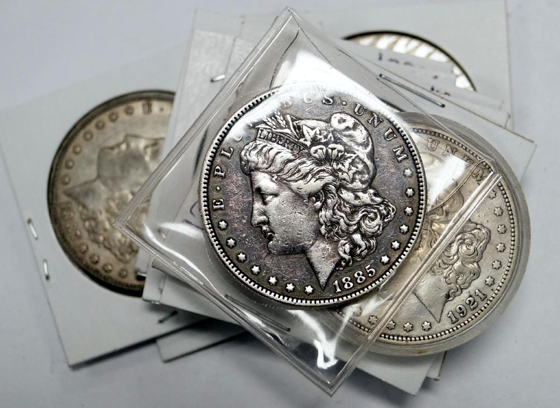 LOT (10) ASSORTED MORGAN SILVER DOLLAR COINS (1 of 1)