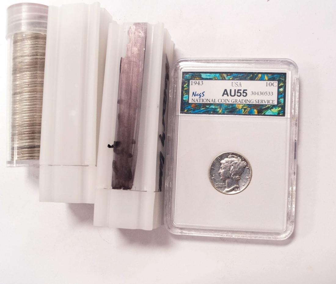 LOT APPROXIMATELY (151) ASSORTED MERCURY SILVER DIMES (1 of 1)