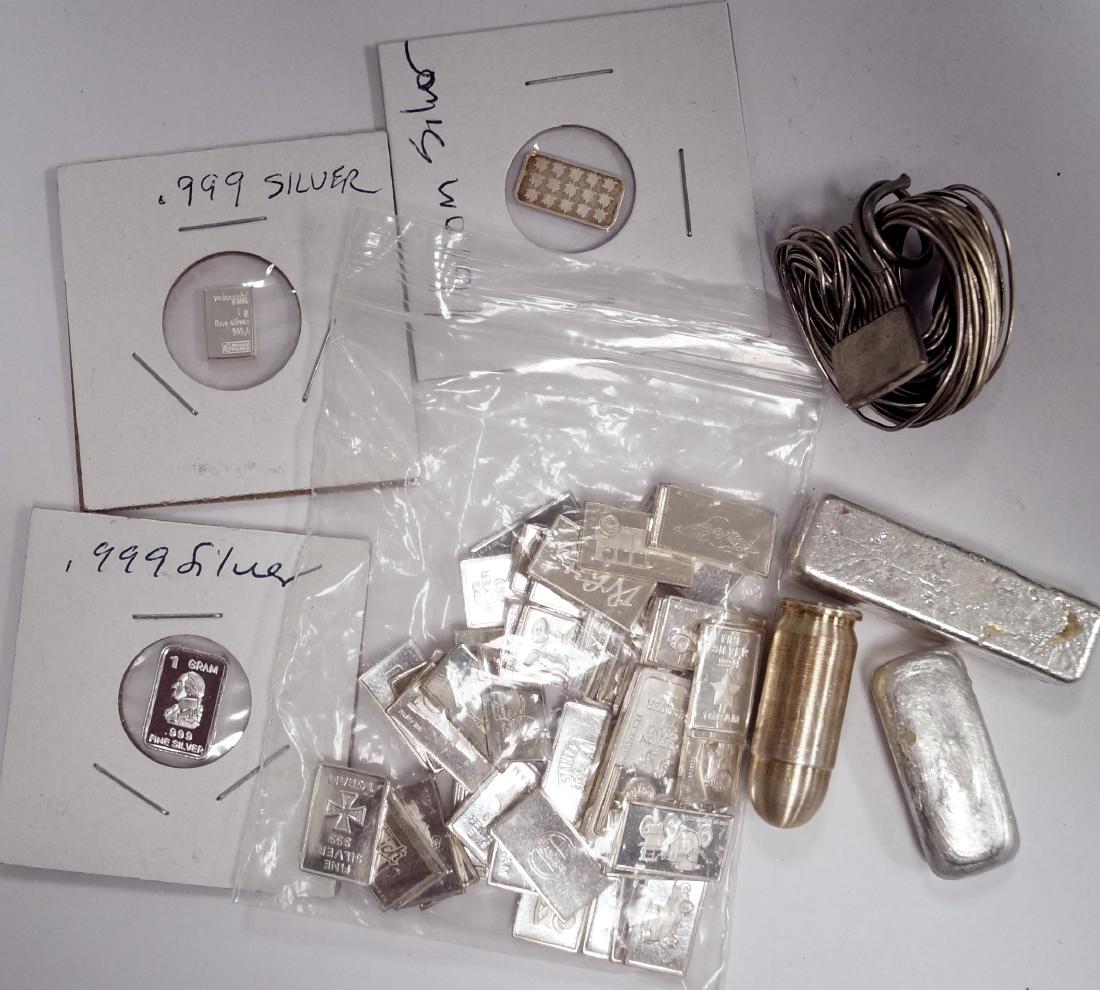 LOT ASSORTED SILVER BOUILLON INCLUDING BARS/INGOTS, (1 of 1)