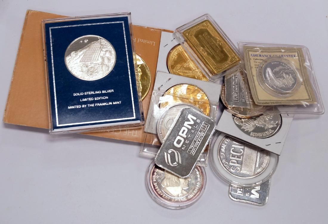 LOT ASSORTED STERLING AND .999 SILVER INGOTS AND (1 of 1)