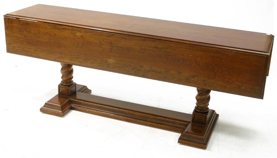CHARLES II STYLE CARVED OAK REFRACTORY STYLE DROP-LEAF (1 of 2)